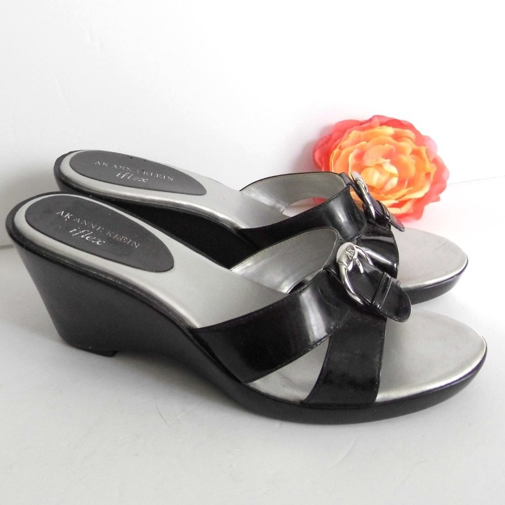 ANNE KLEIN iflex Black Leather Shoes size 6.5 - Picture 7 of 7